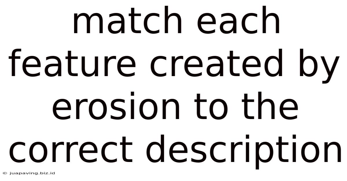 Match Each Feature Created By Erosion To The Correct Description
