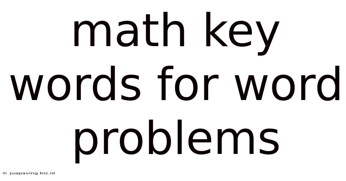 Math Key Words For Word Problems