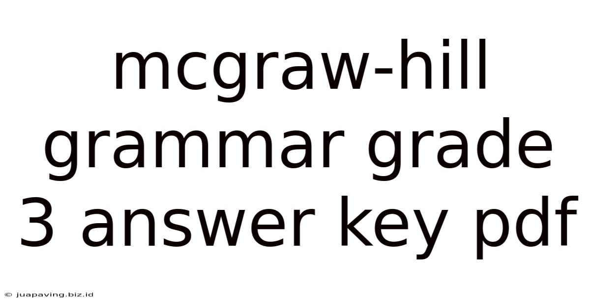 Mcgraw-hill Grammar Grade 3 Answer Key Pdf