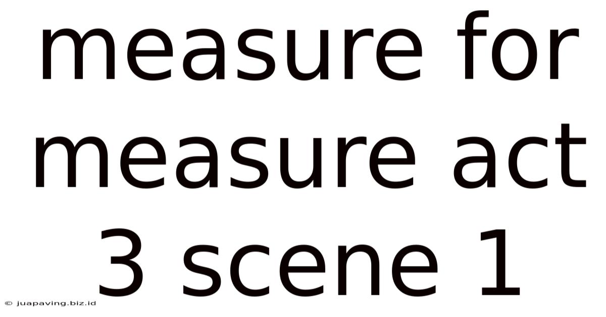 Measure For Measure Act 3 Scene 1