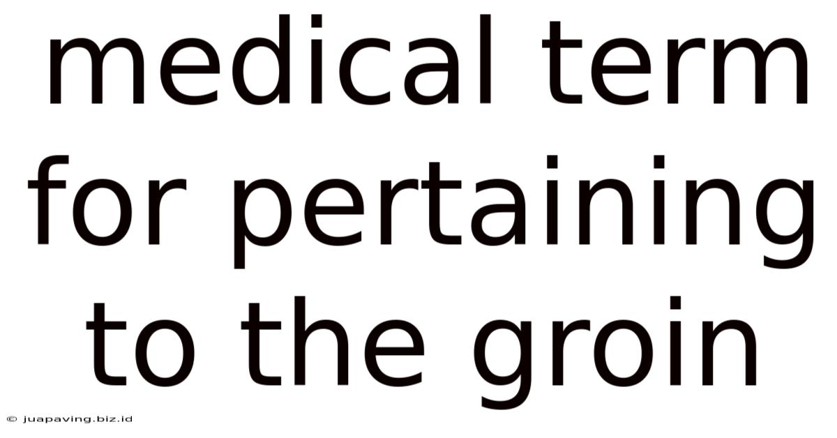 Medical Term For Pertaining To The Groin