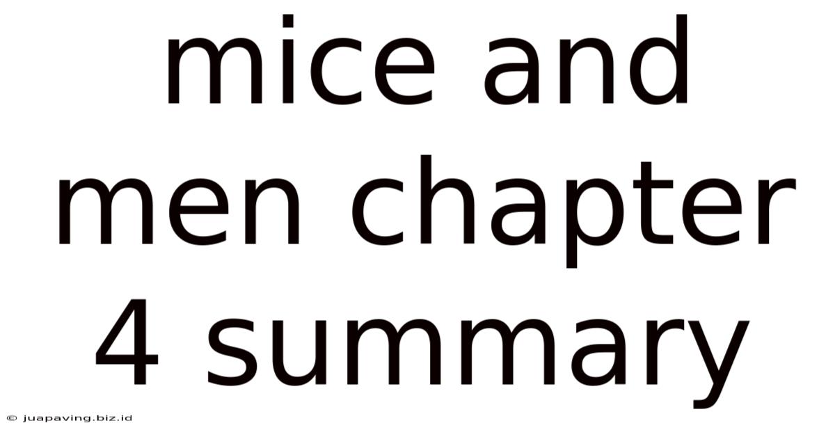 Mice And Men Chapter 4 Summary