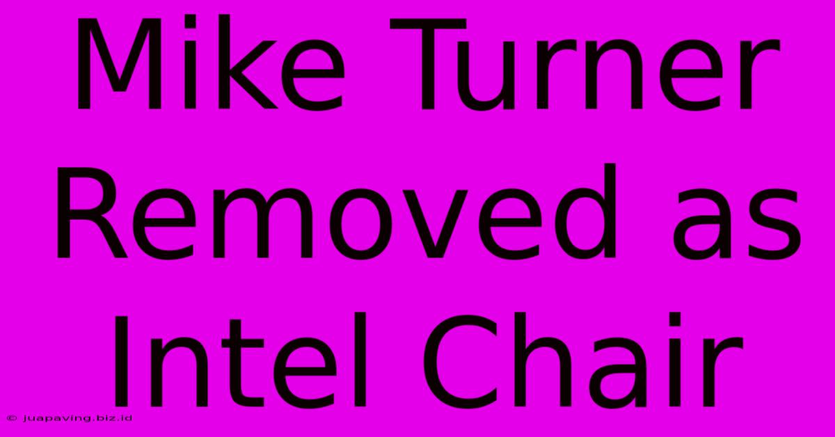 Mike Turner Removed As Intel Chair