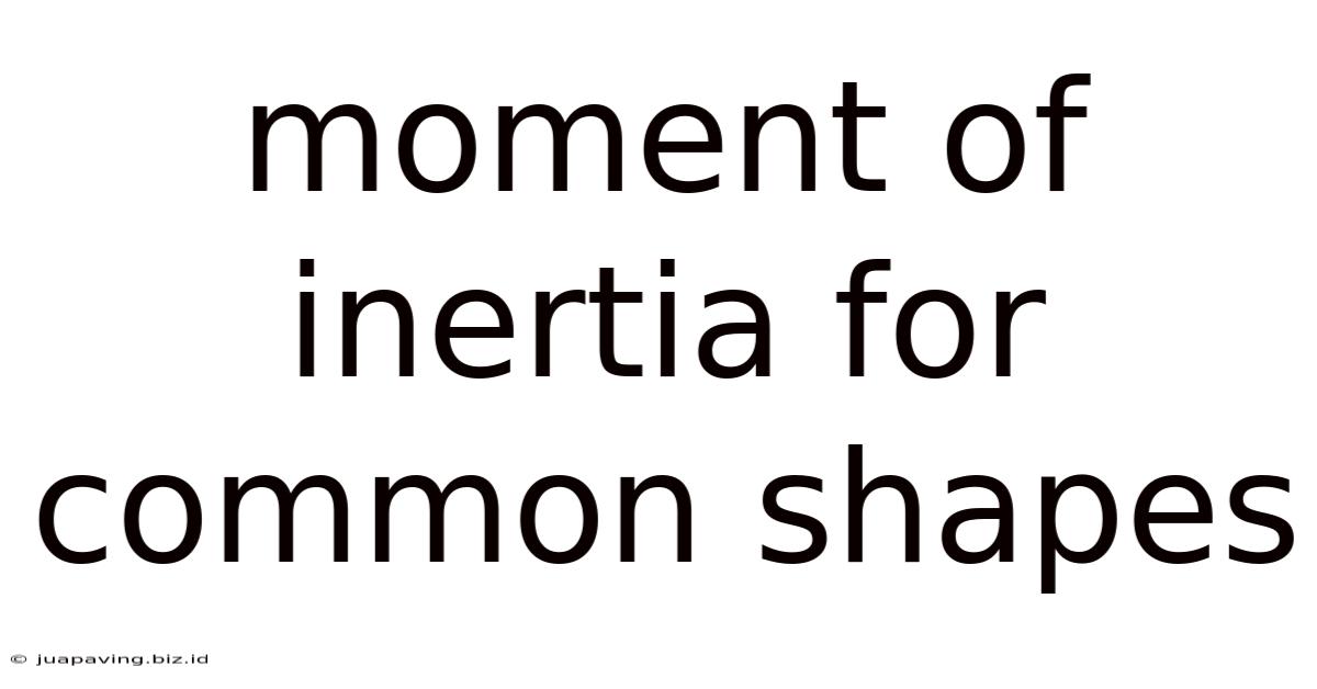 Moment Of Inertia For Common Shapes