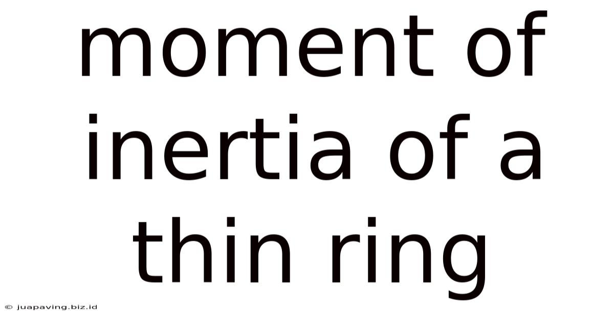 Moment Of Inertia Of A Thin Ring