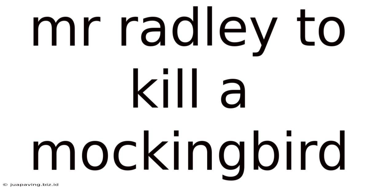Mr Radley To Kill A Mockingbird