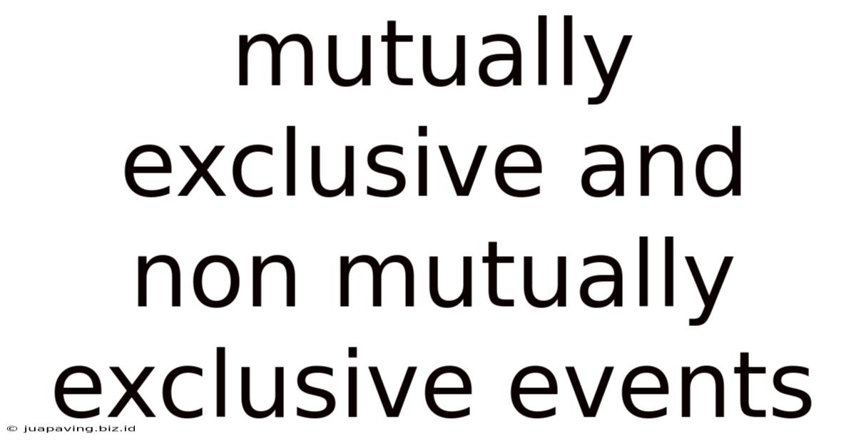 Mutually Exclusive And Non Mutually Exclusive Events