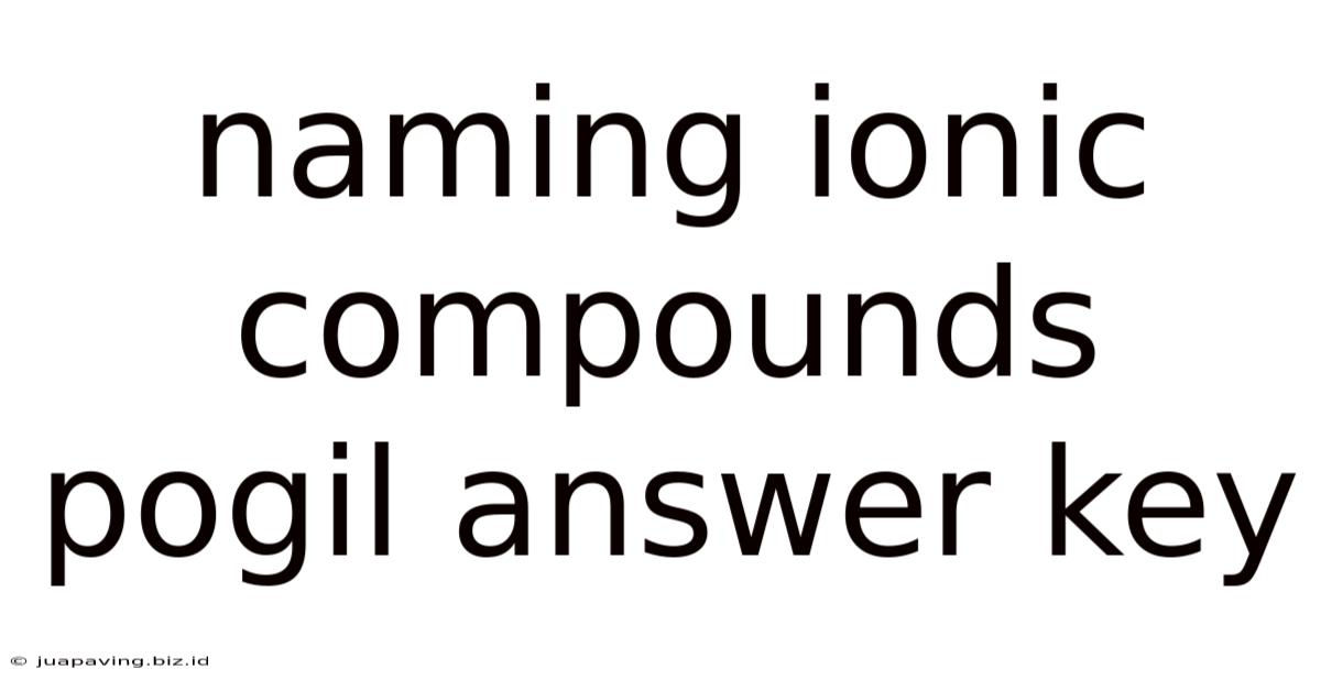Naming Ionic Compounds Pogil Answer Key
