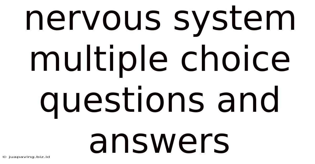 Nervous System Multiple Choice Questions And Answers
