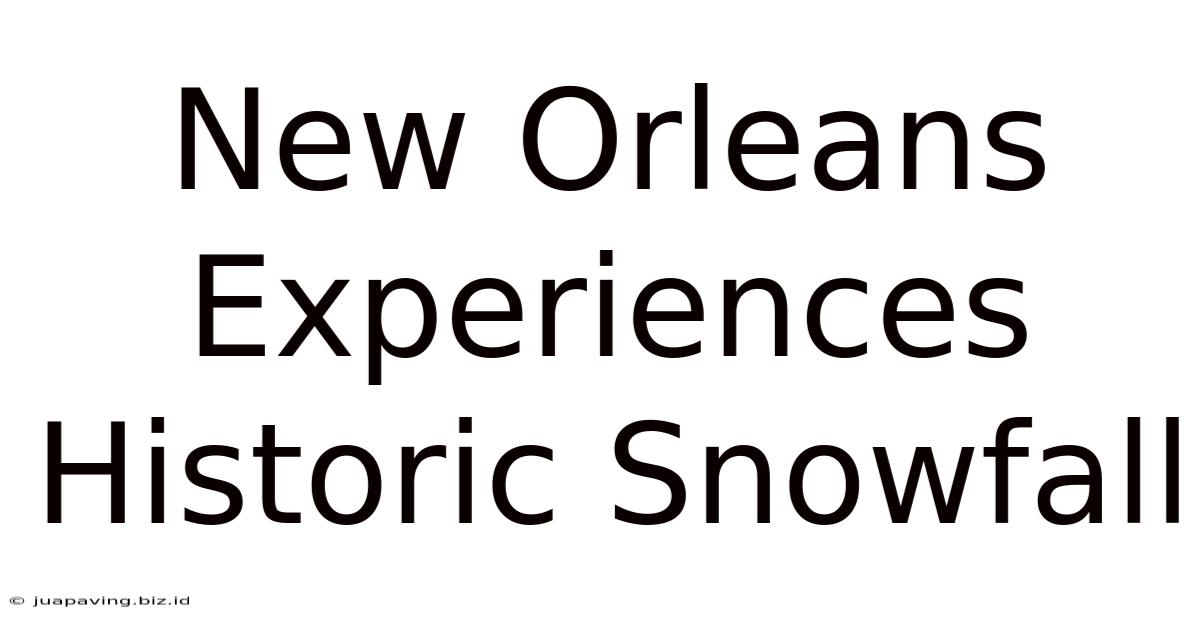 New Orleans Experiences Historic Snowfall