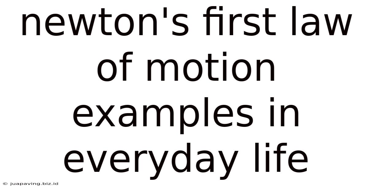 Newton's First Law Of Motion Examples In Everyday Life