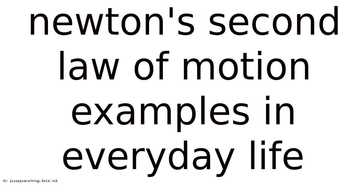 Newton's Second Law Of Motion Examples In Everyday Life