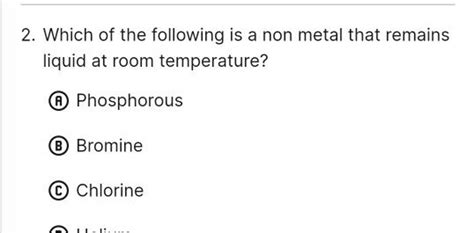 Non Metal Liquid At Room Temperature