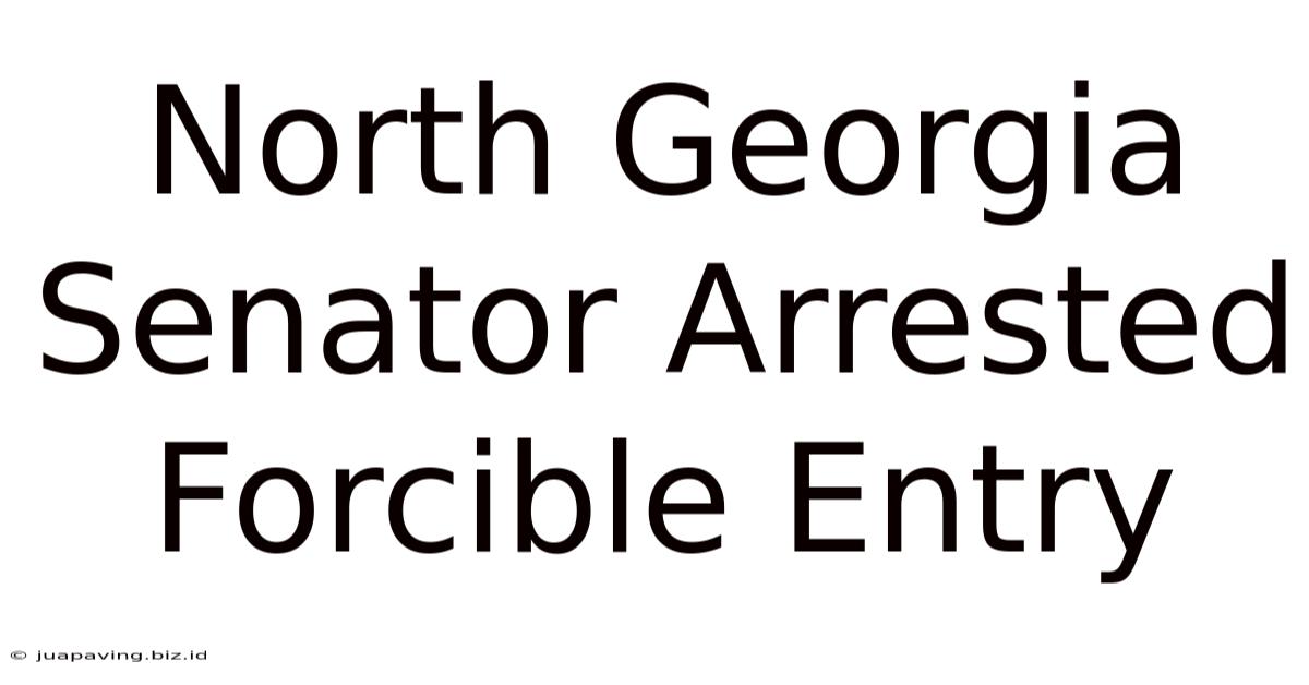 North Georgia Senator Arrested Forcible Entry