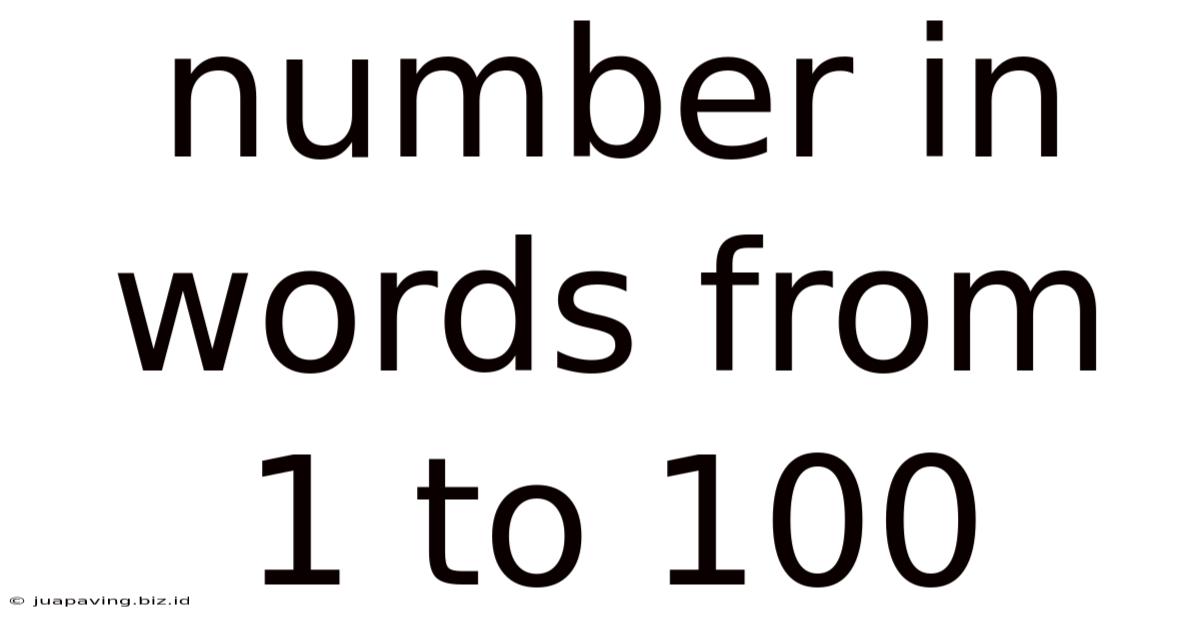 Number In Words From 1 To 100