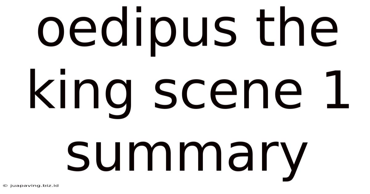 Oedipus The King Scene 1 Summary
