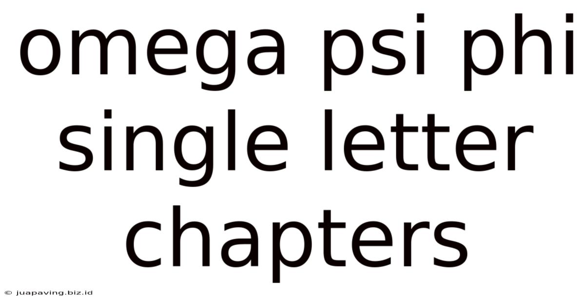 Omega Psi Phi Single Letter Chapters