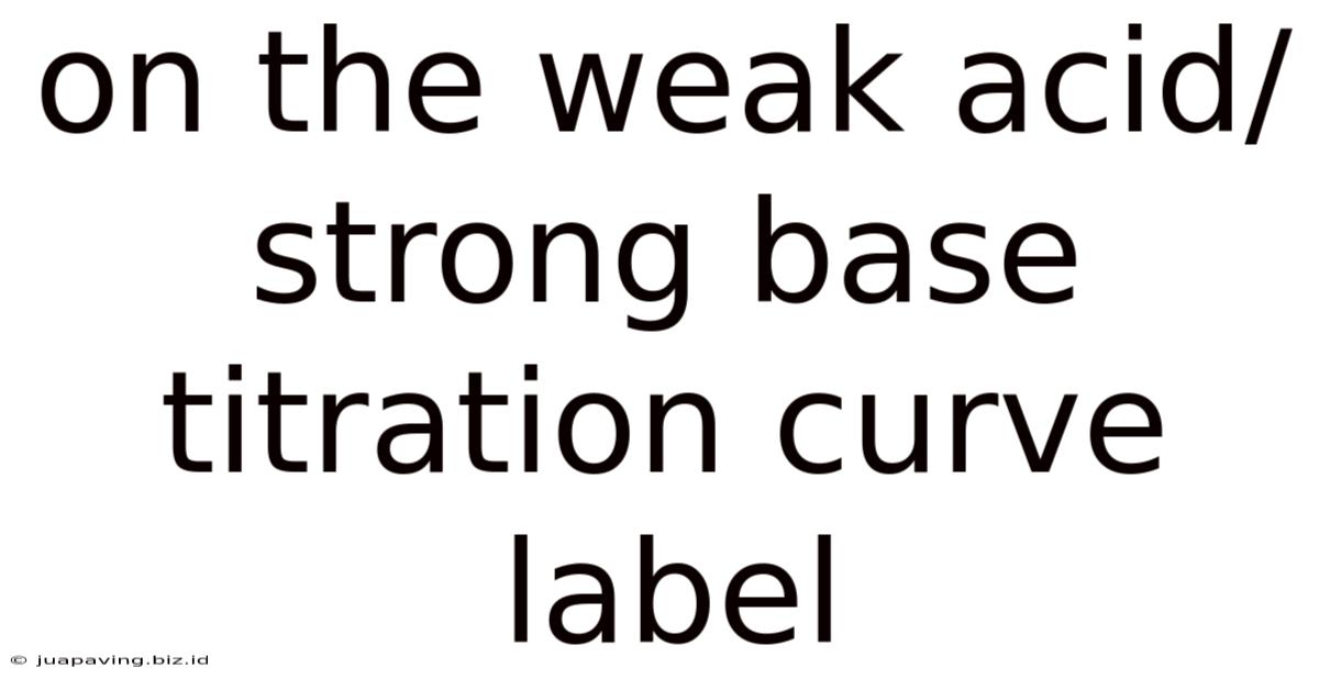 On The Weak Acid/strong Base Titration Curve Label
