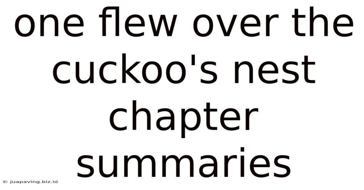 One Flew Over The Cuckoo's Nest Chapter Summaries