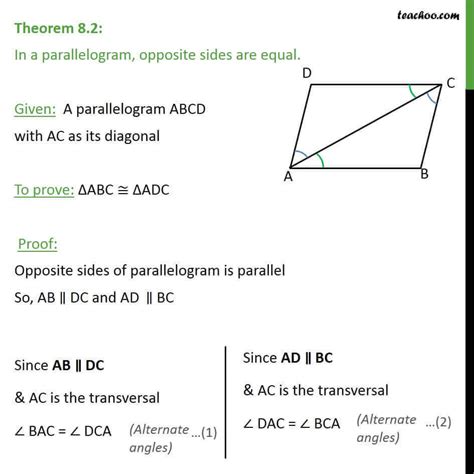 Opposite Sides Of A Parallelogram Are