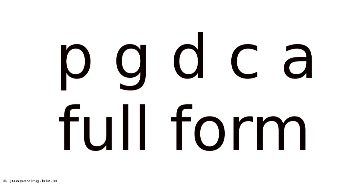 P G D C A Full Form