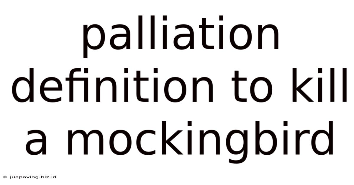 Palliation Definition To Kill A Mockingbird