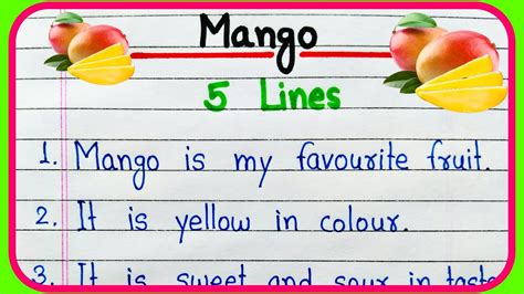 Paragraph Writing About Mangoes 5 Line