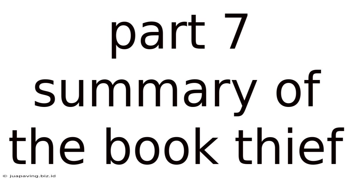 Part 7 Summary Of The Book Thief