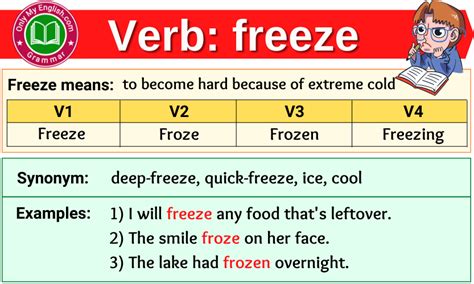 Past And Past Participle Of Freeze