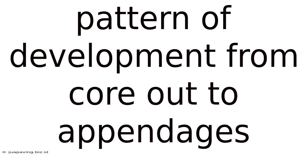 Pattern Of Development From Core Out To Appendages