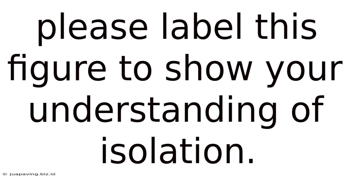 Please Label This Figure To Show Your Understanding Of Isolation.