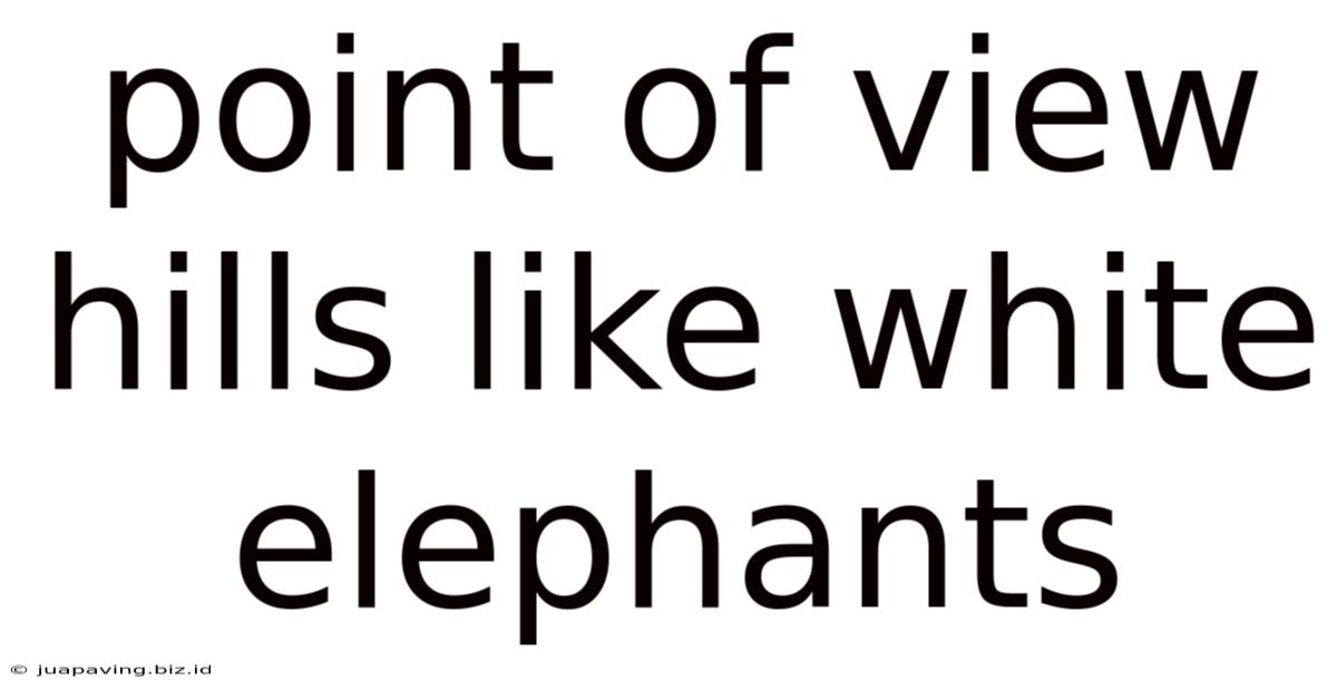 Point Of View Hills Like White Elephants