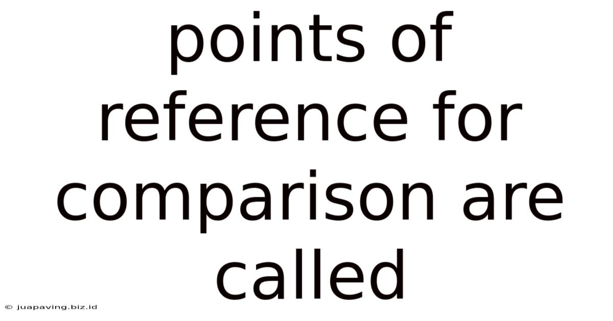 Points Of Reference For Comparison Are Called