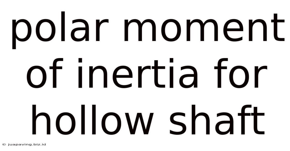 Polar Moment Of Inertia For Hollow Shaft