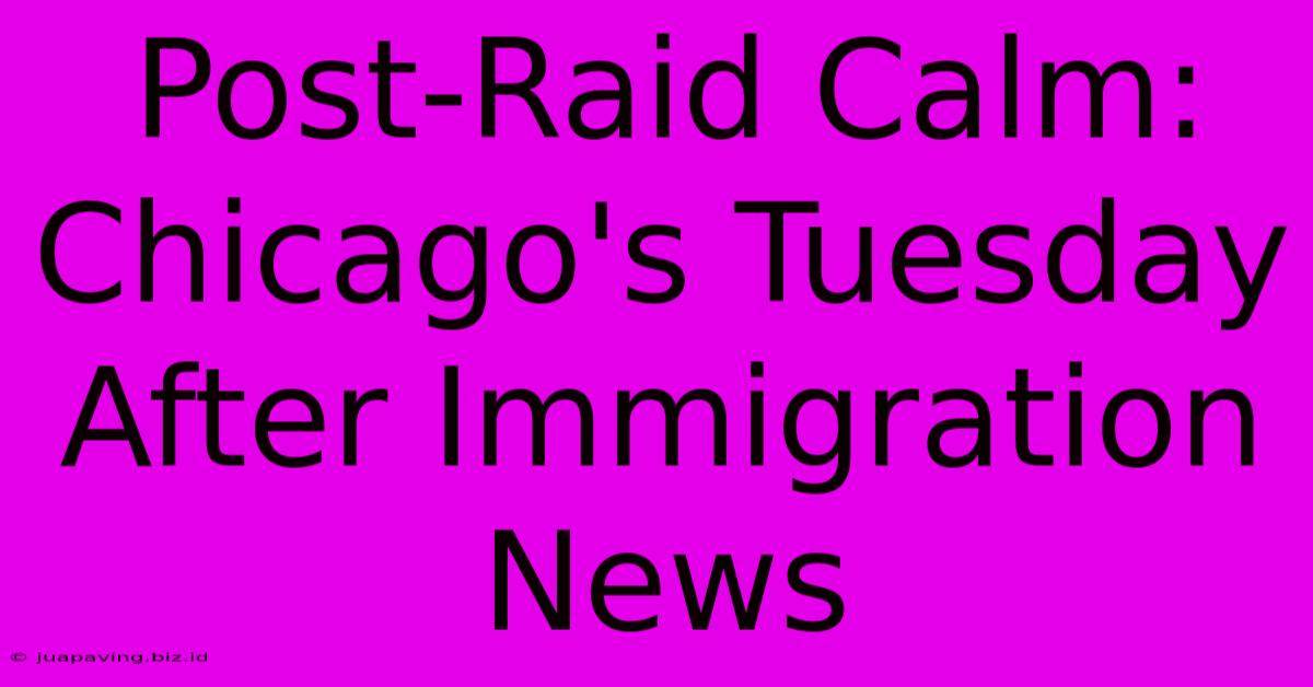 Post-Raid Calm: Chicago's Tuesday After Immigration News