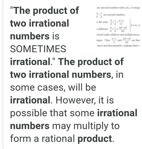 Product Of Two Irrational Numbers Is Always