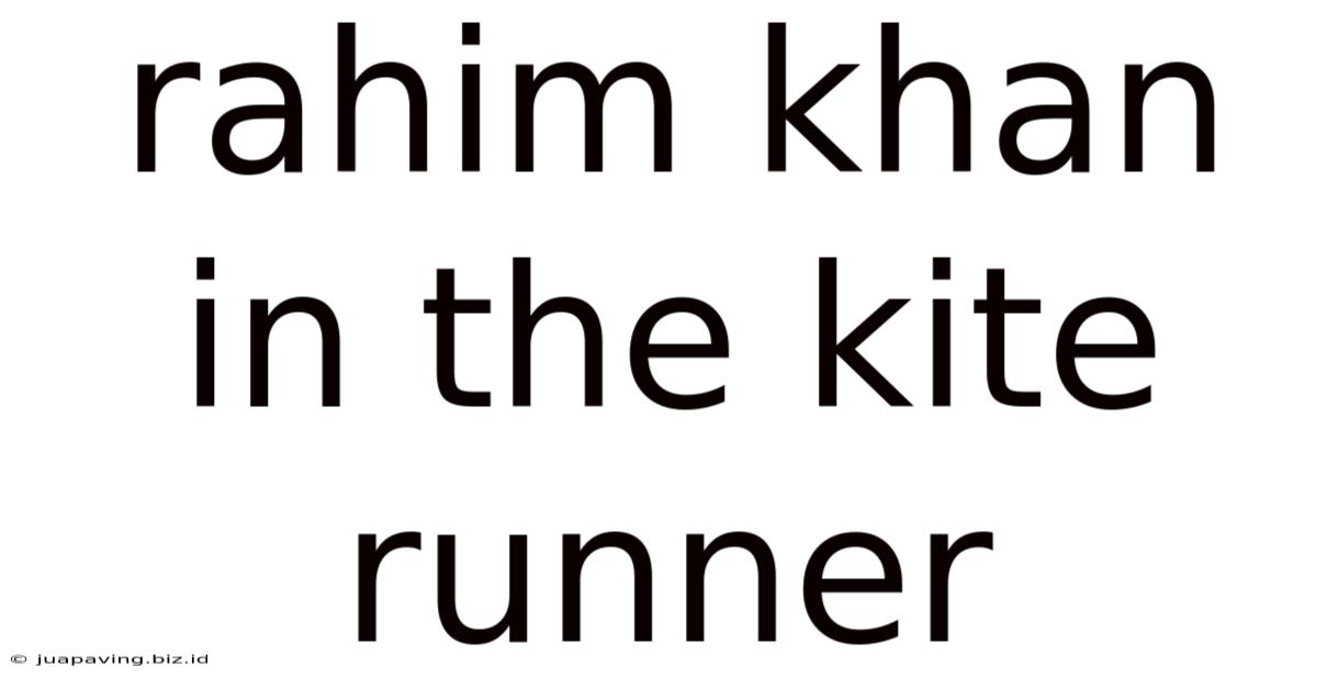 Rahim Khan In The Kite Runner