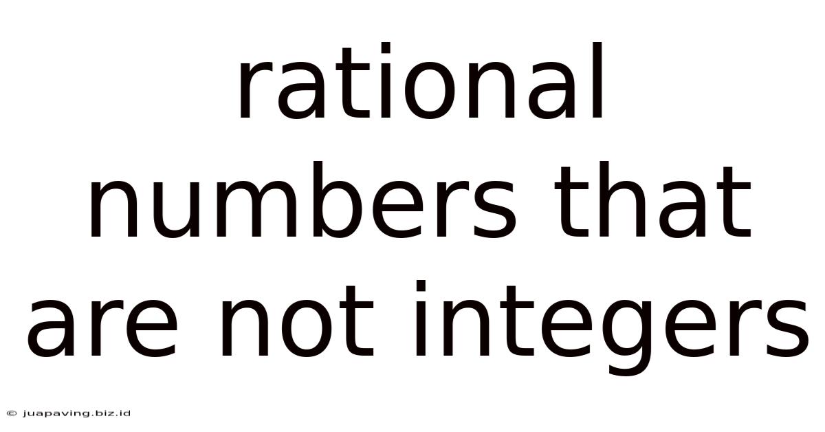 Rational Numbers That Are Not Integers