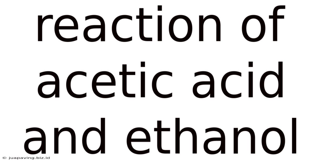 Reaction Of Acetic Acid And Ethanol