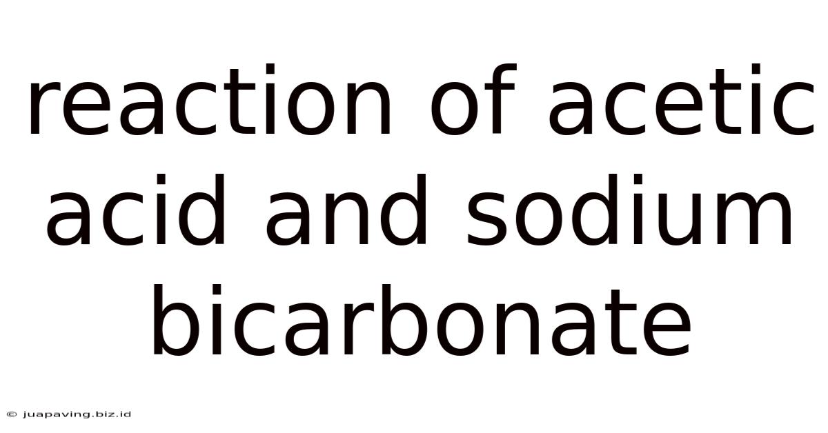 Reaction Of Acetic Acid And Sodium Bicarbonate