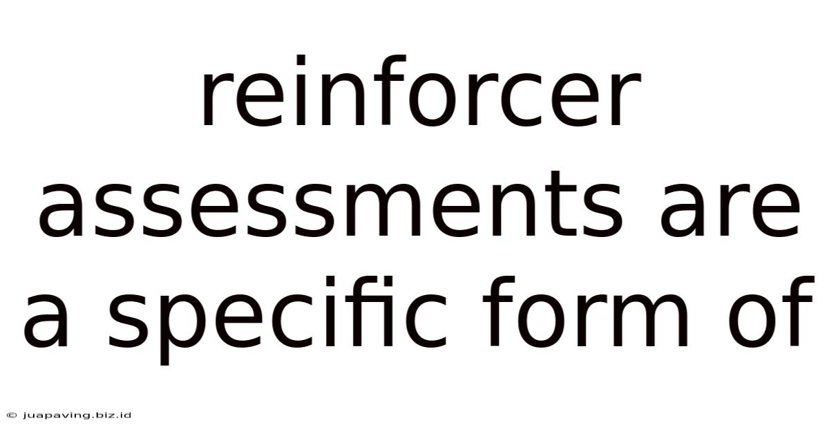 Reinforcer Assessments Are A Specific Form Of
