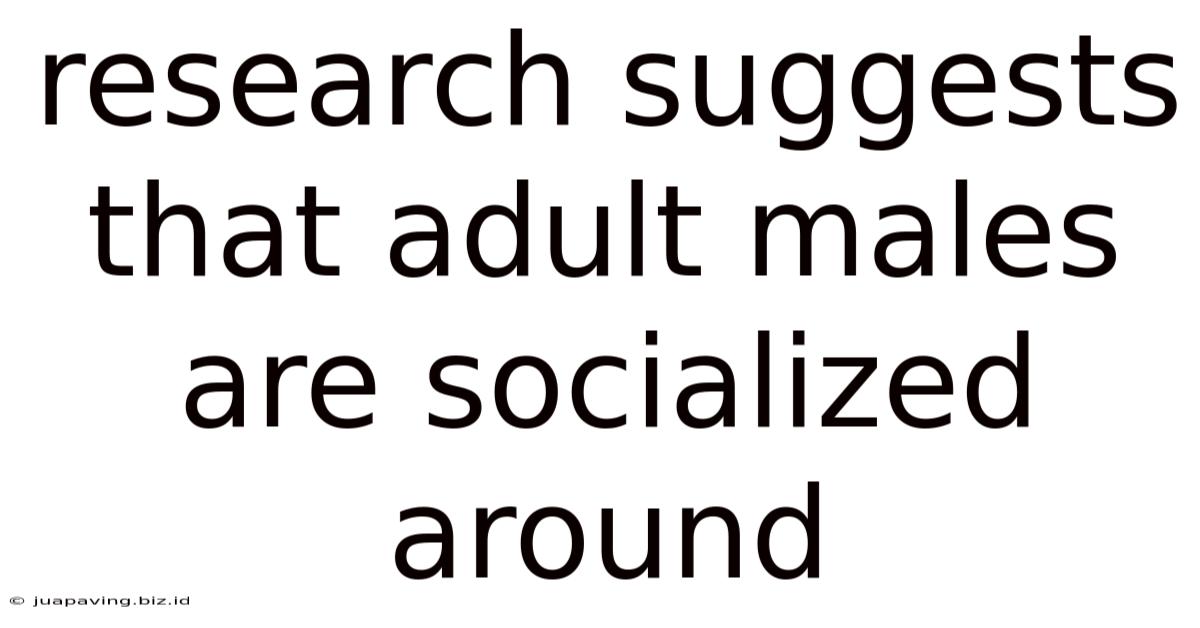 Research Suggests That Adult Males Are Socialized Around: