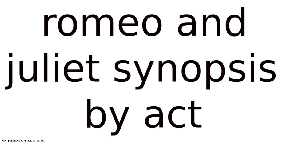 Romeo And Juliet Synopsis By Act