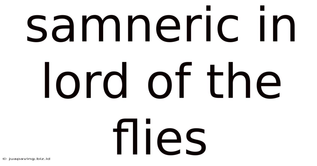 Samneric In Lord Of The Flies