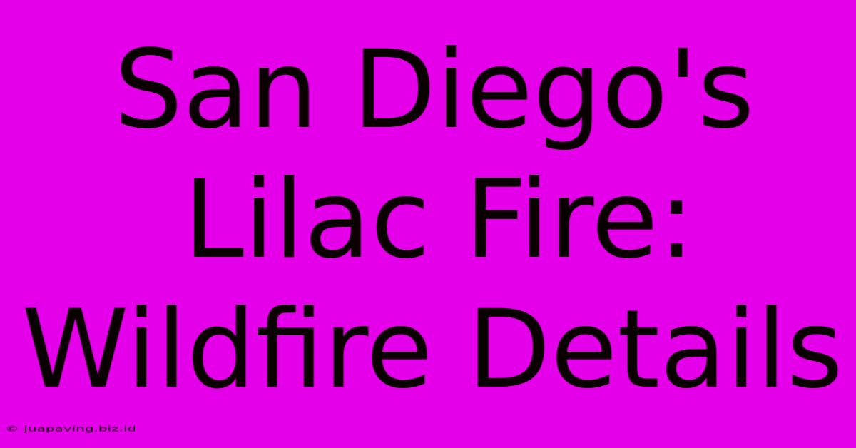 San Diego's Lilac Fire: Wildfire Details