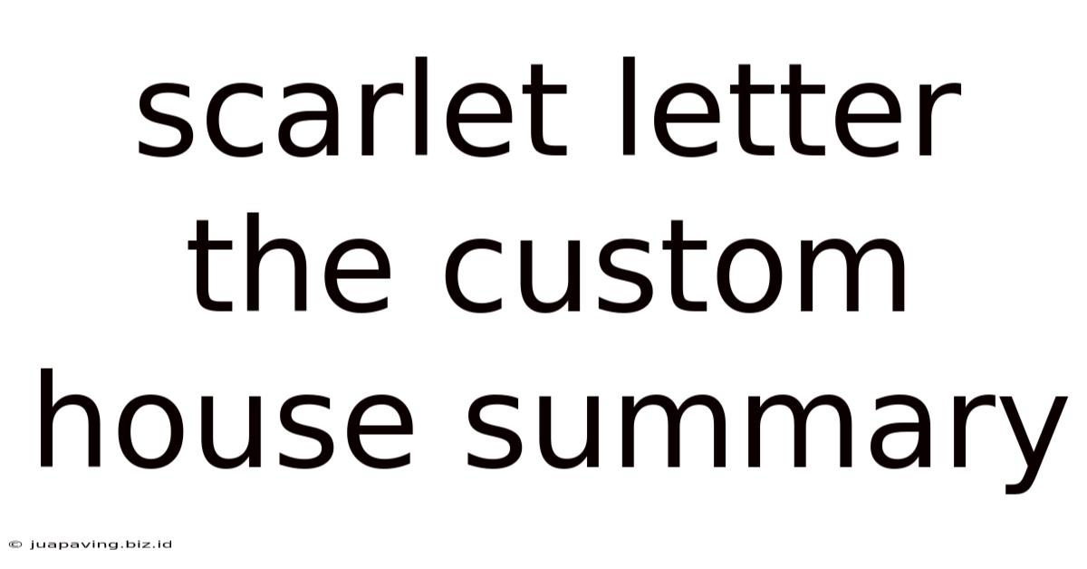 Scarlet Letter The Custom House Summary