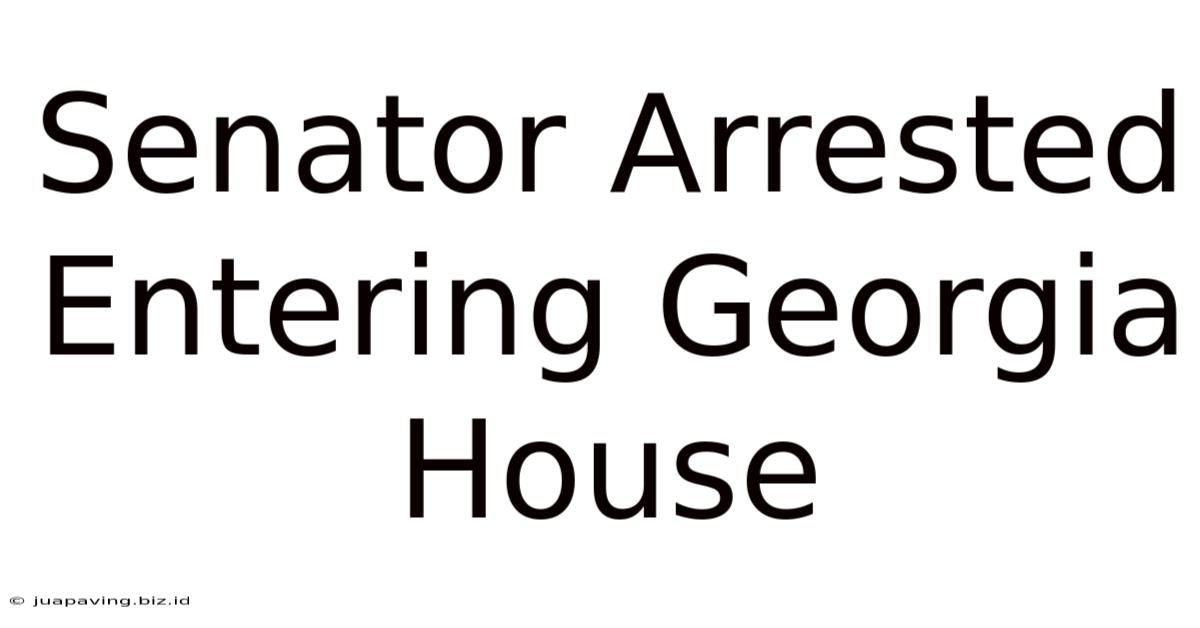 Senator Arrested Entering Georgia House