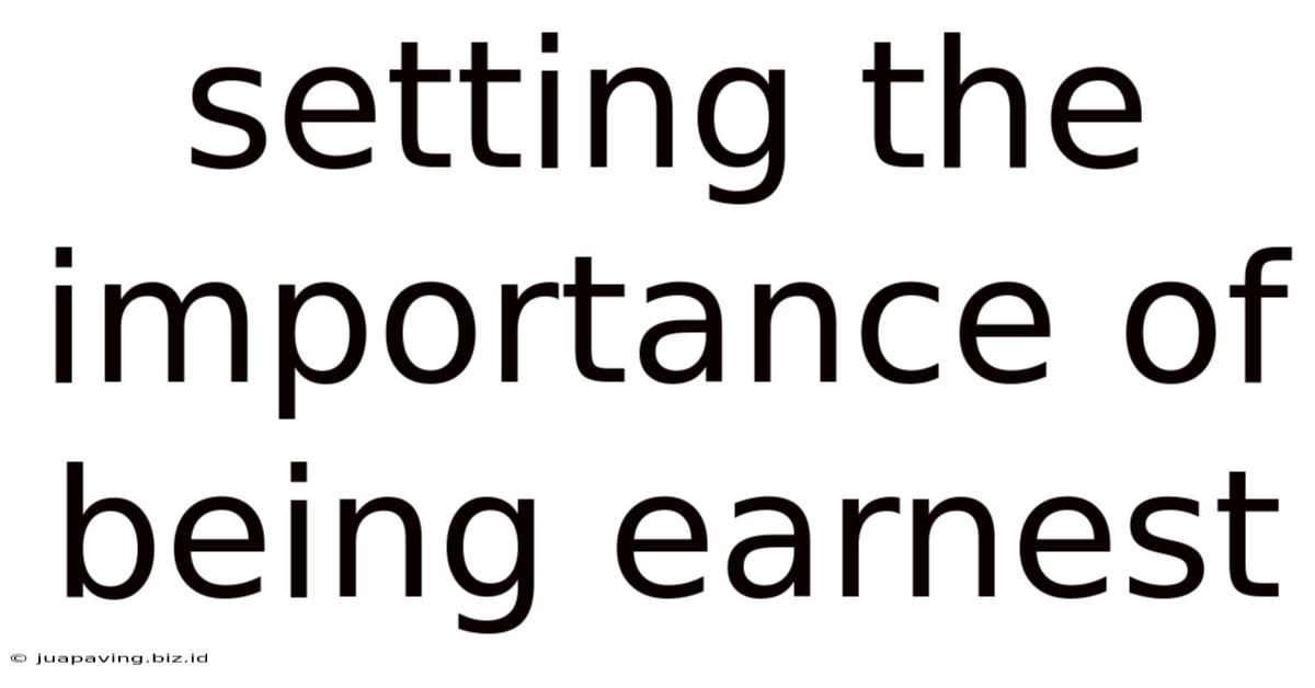 Setting The Importance Of Being Earnest