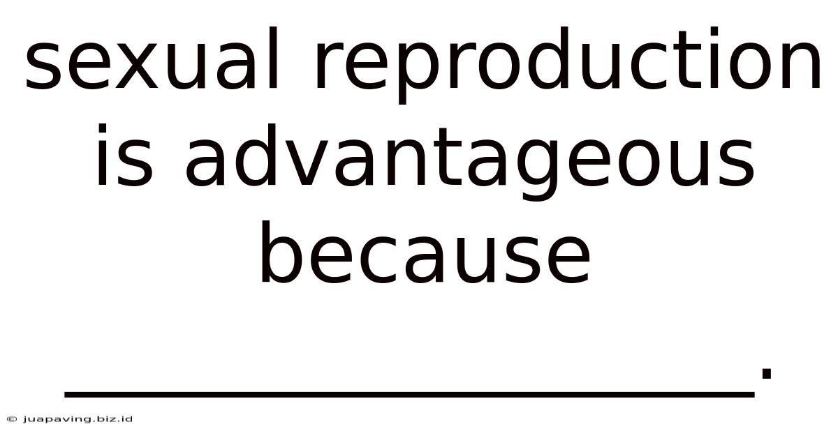 Sexual Reproduction Is Advantageous Because _________________.