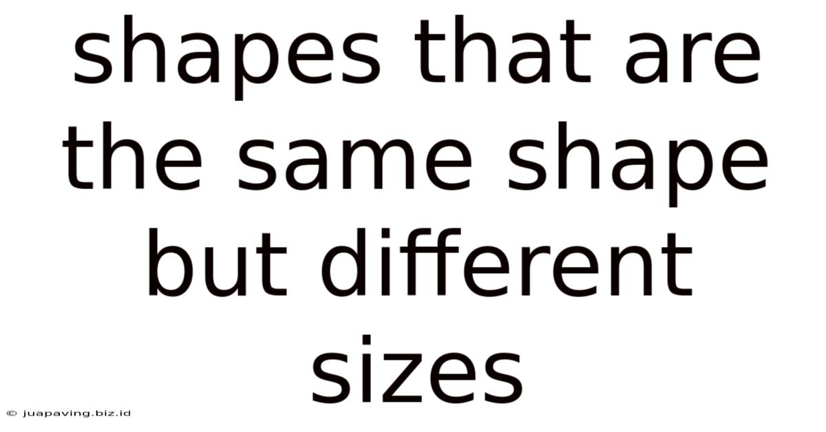 Shapes That Are The Same Shape But Different Sizes